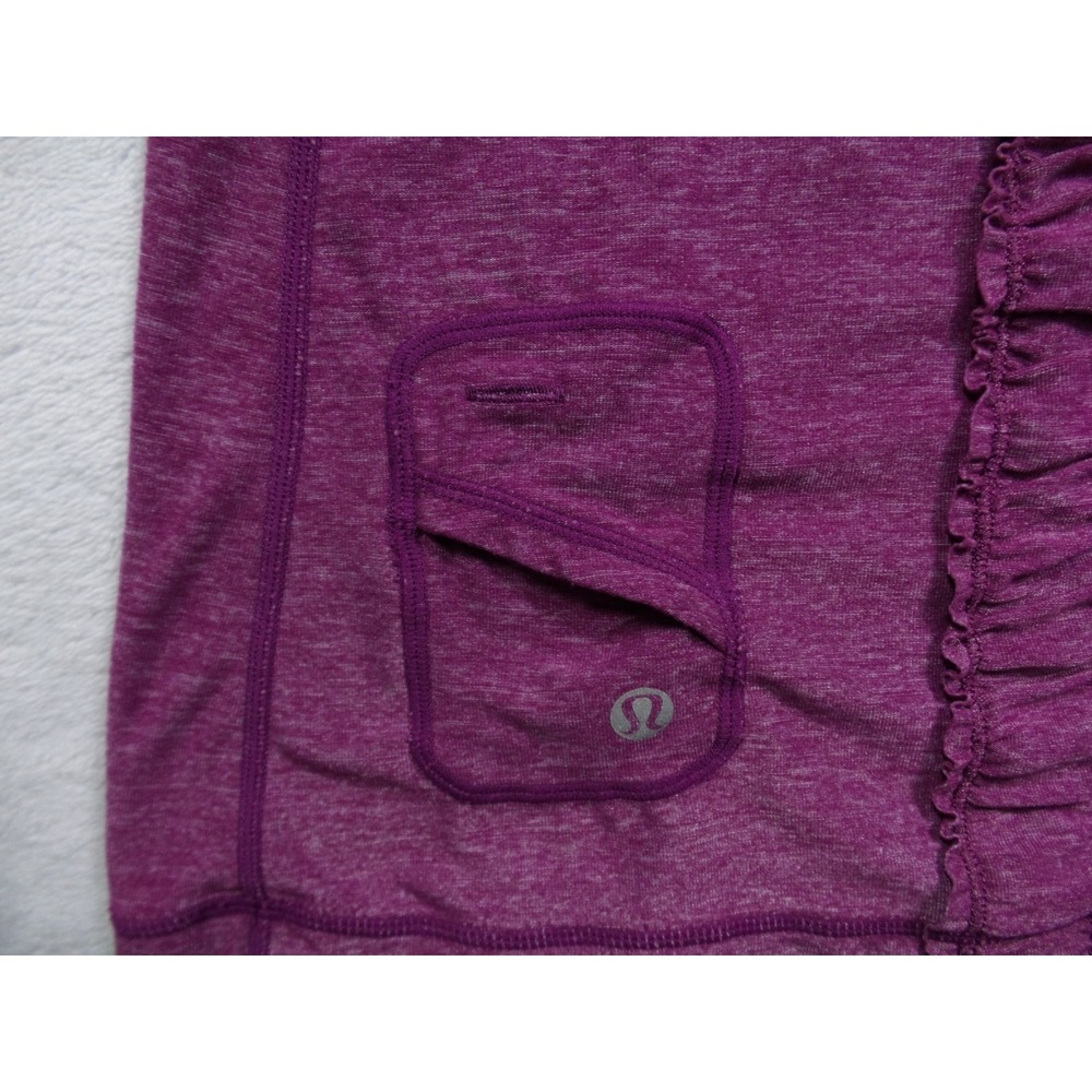 Lululemon Top Womens Size 4 Purple Dash Tank II Ruffle Pocket Stretch Yoga - Picture 7 of 10